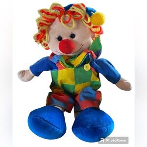 Jesty The Clown Plush Vintage Yarn Hair Squeaky Doll By Commonwealth 1992